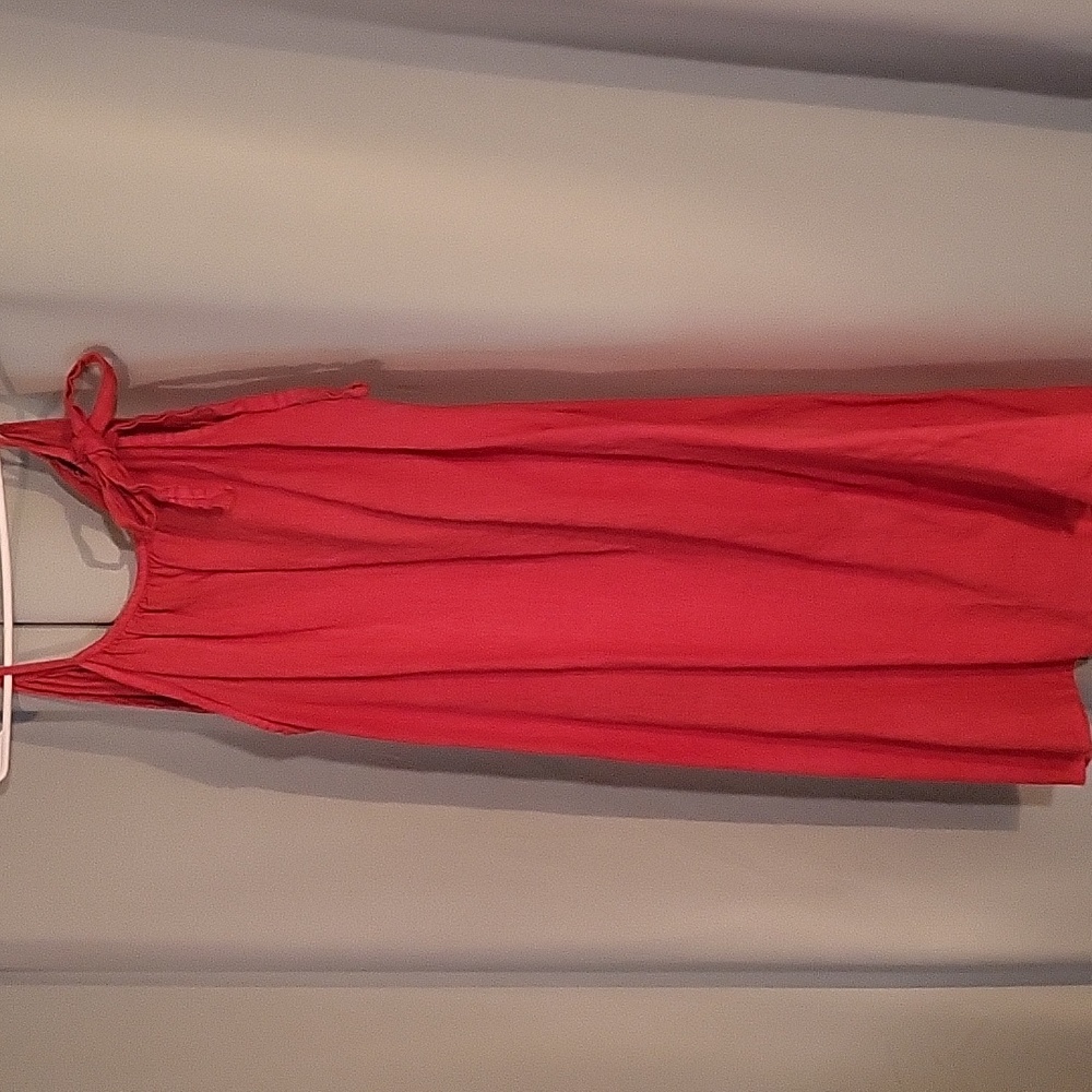 Orange medium linen dress